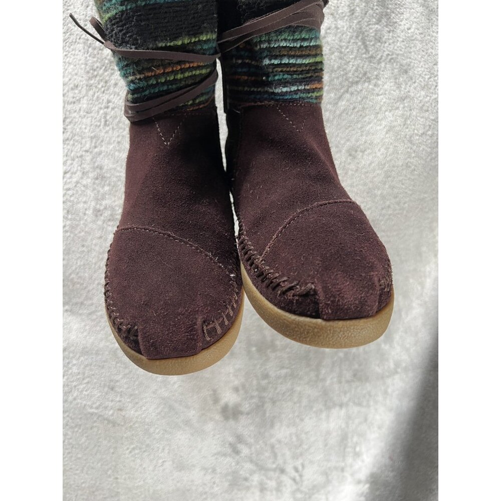 Tom's Nepal Women's 6.5 Suede Black Suede Winter Boots Faux Fur Lined - Picture 4 of 7